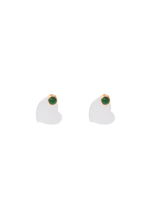 TOMEI Nephrite Collection Earrings, Rose Gold 750