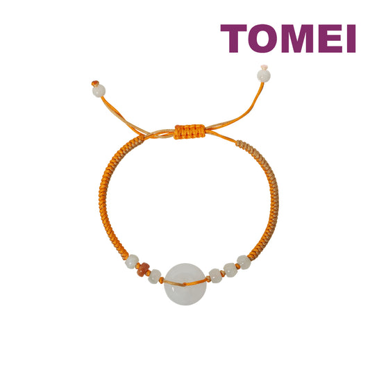 TOMEI [Online Exclusive] Natural Ping-An-Kou Jade with Yellow Rope Bracelet