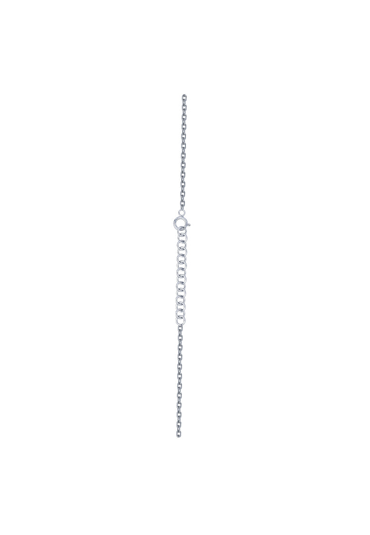 TOMEI Heart Arrow Diamond Necklace, White Gold 375