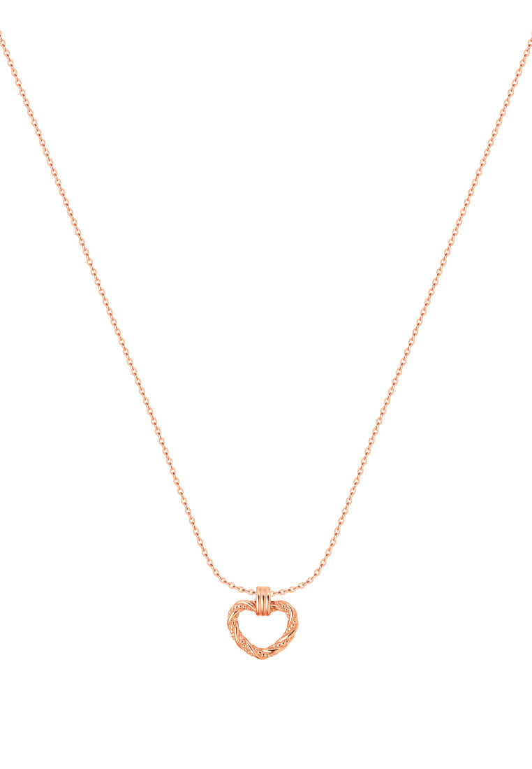 TOMEI Rouge Collection Heart Necklace, Rose Gold 750