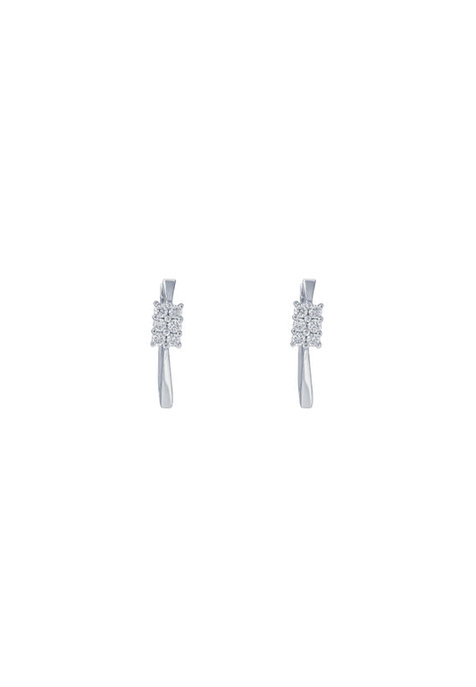 TOMEI Dianond Earrings, White Gold 585