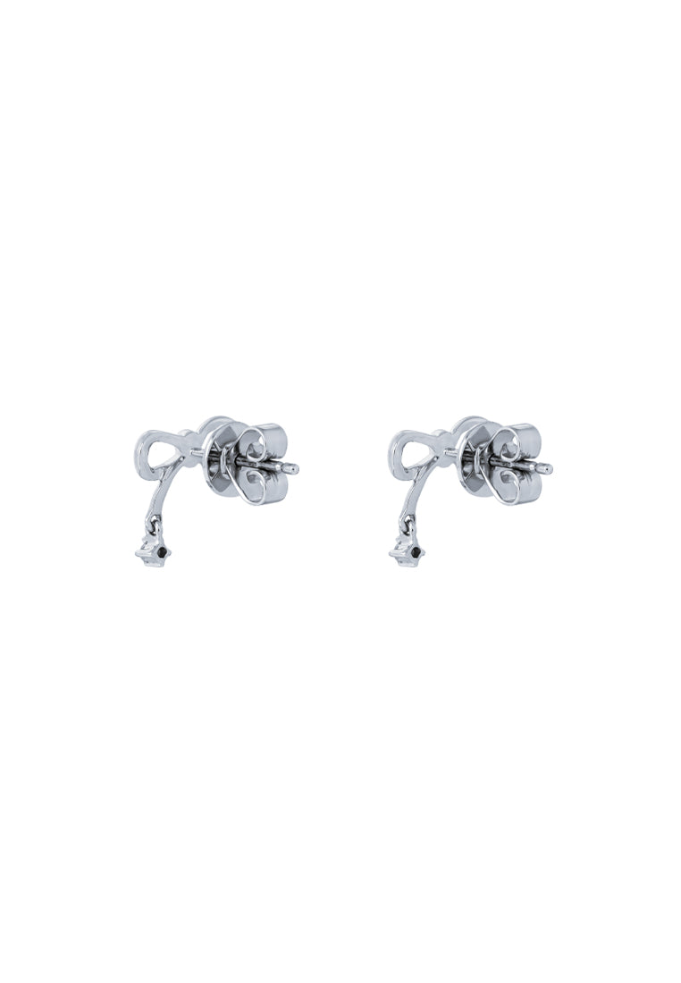 TOMEI Ribbon Earrings, White Gold 585