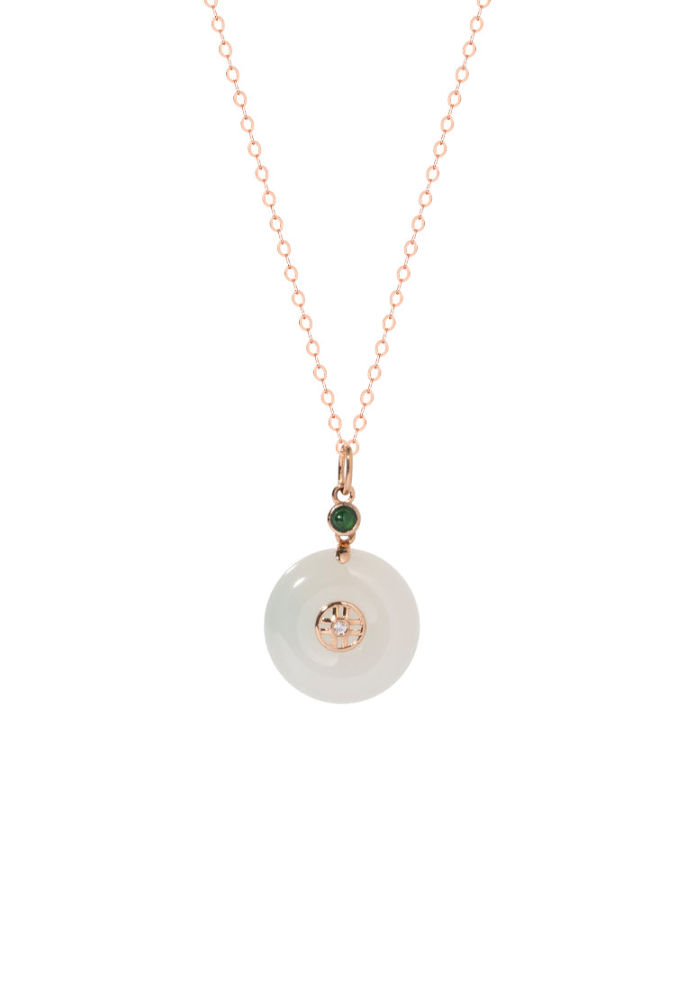 TOMEI Nephrite Series Necklace, Rose Gold 750