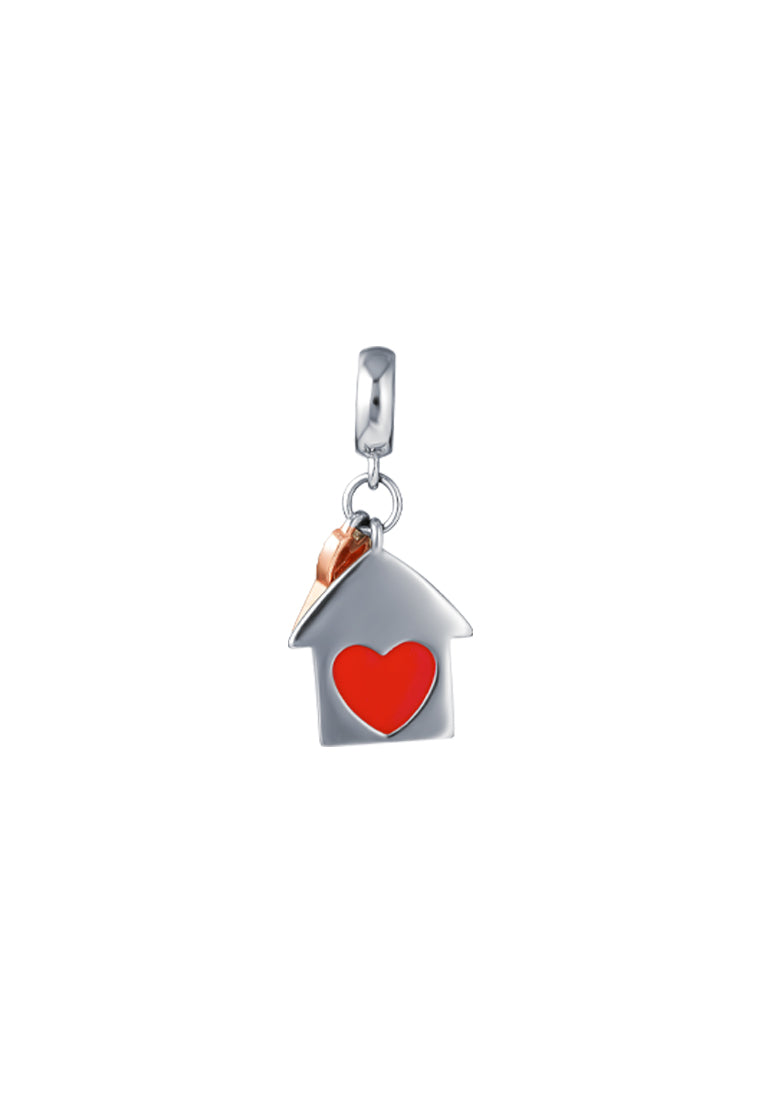 TOMEI Candy House Charm, White+Rose Gold 585