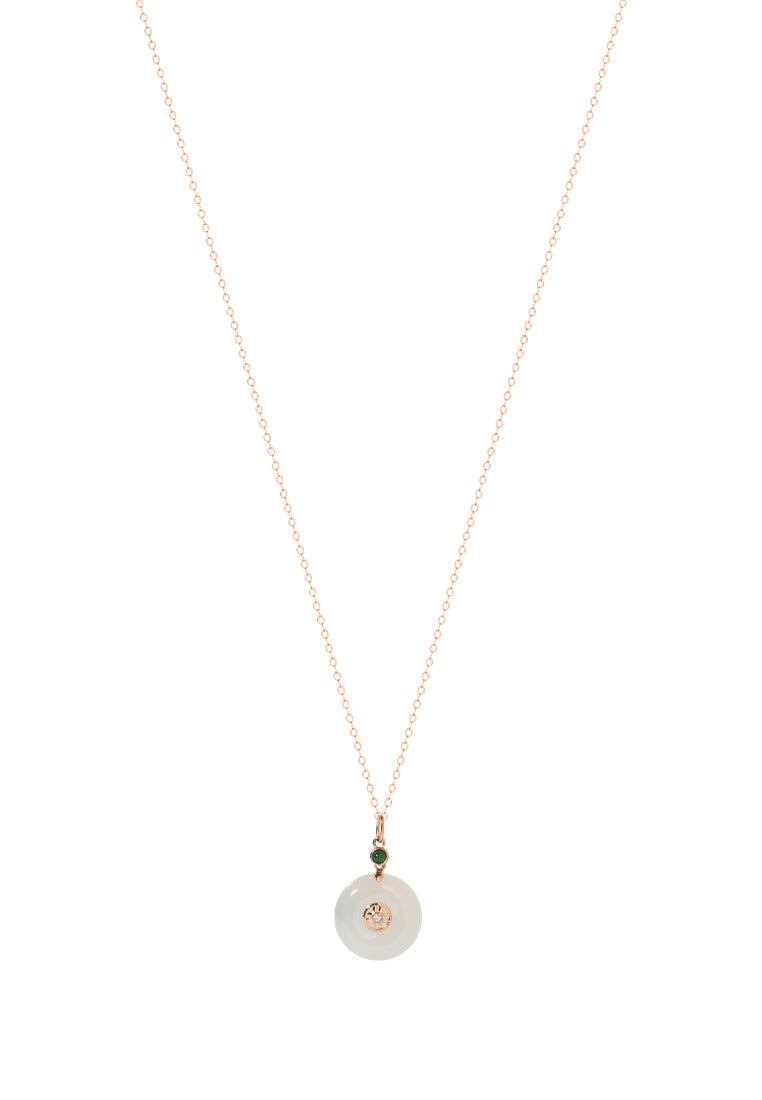 TOMEI Nephrite Series Necklace, Rose Gold 750