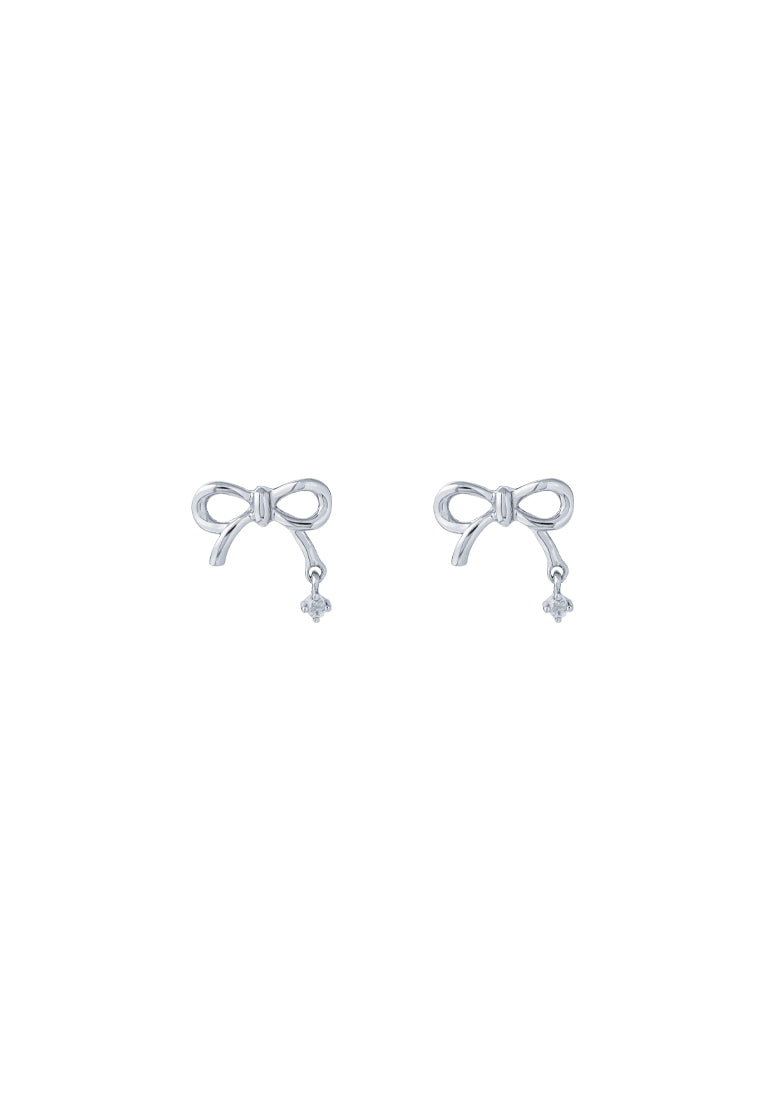 TOMEI Ribbon Earrings, White Gold 585