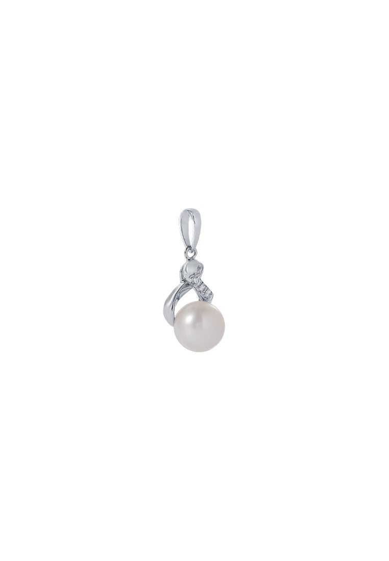 TOMEI Pearl Pendant Set, White Gold 585