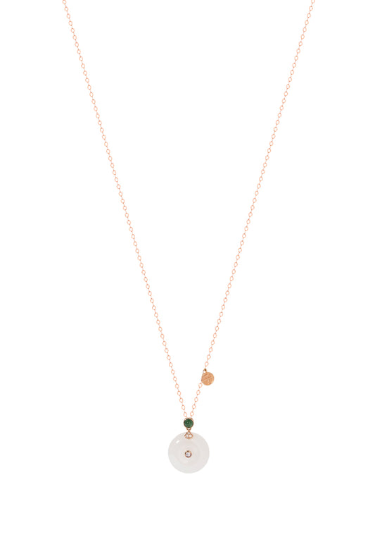 TOMEI Nephrite Series Necklace, Rose Gold 750