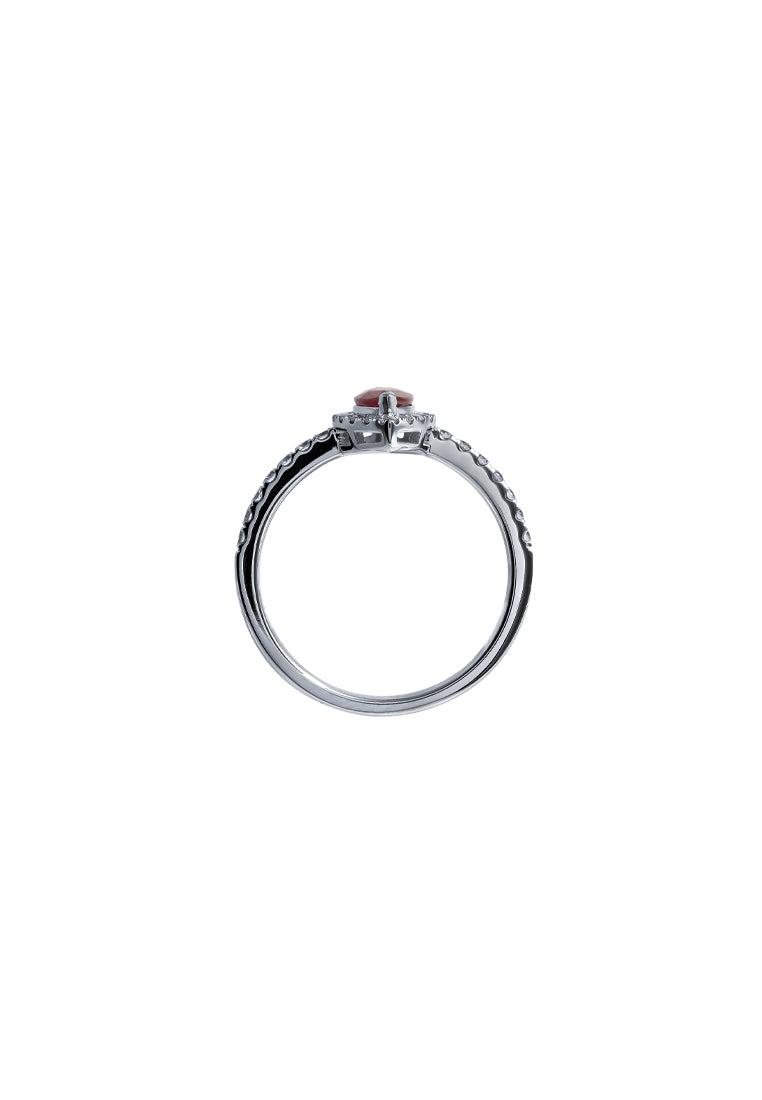 TOMEI Eternal Flame Collection, Ruby Ring, White Gold 750