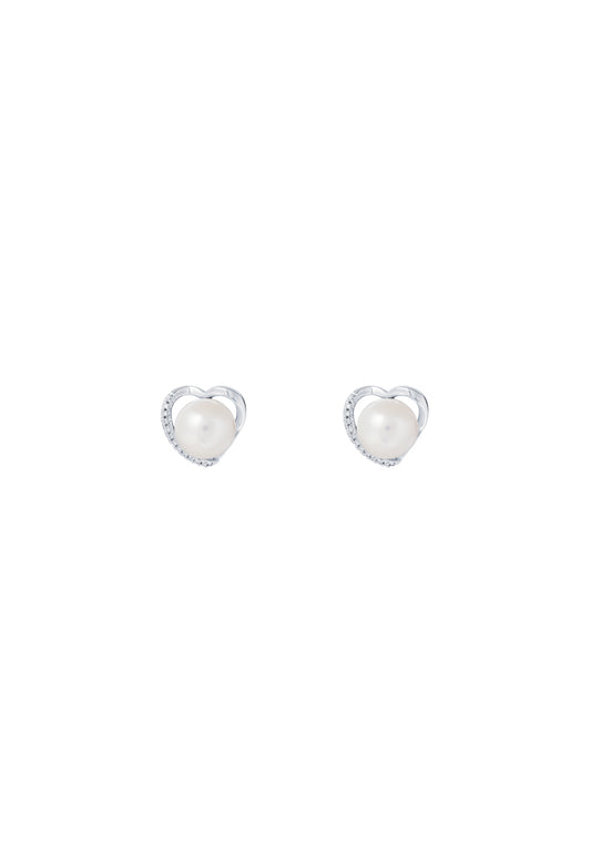 TOMEI Pearl Diamond Earrings, White Gold 585