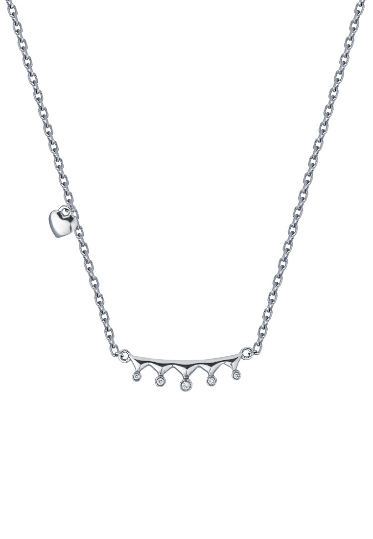 TOMEI Minimalist Diamond Necklace, White Gold 375