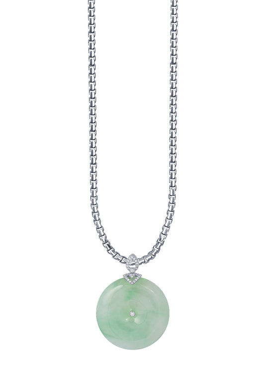 TOMEI Jadeite Pendant, White Gold 750