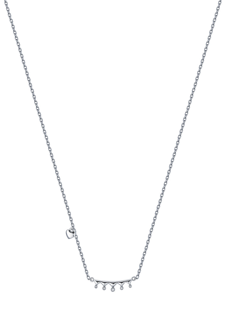 TOMEI Minimalist Diamond Necklace, White Gold 375