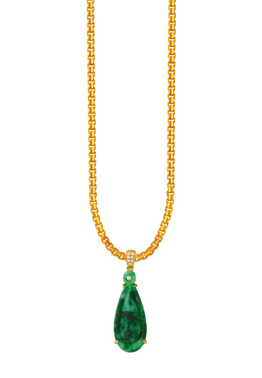 TOMEI Jadeite Pendant, Yellow Gold 750