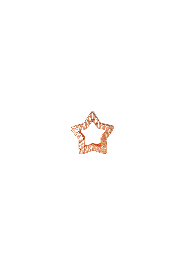 TOMEI Glittering Star Charm, Rose Gold 585