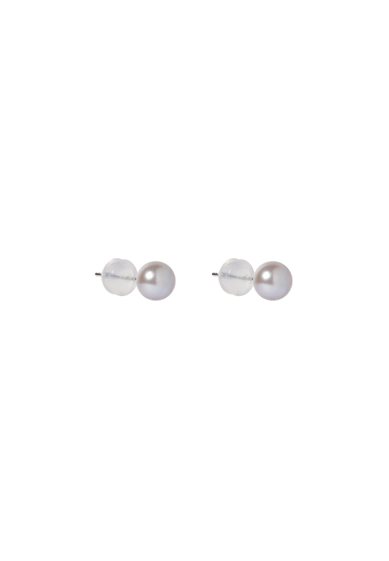 TOMEI Akoya Pearl 5mm Earrings,White Gold 750
