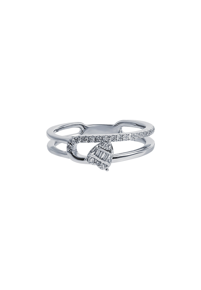 TOMEI Loving U Diamond Ring, White Gold 585