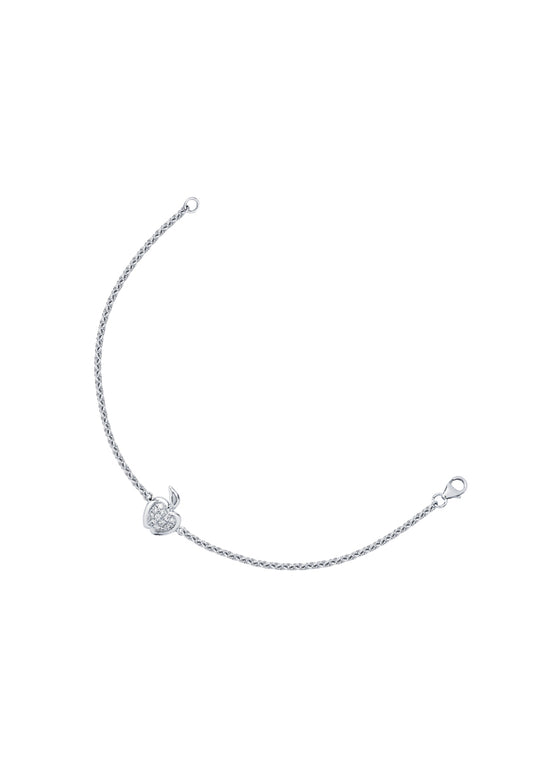 TOMEI Twinkling Apple Diamond Bracelet, White Gold 750