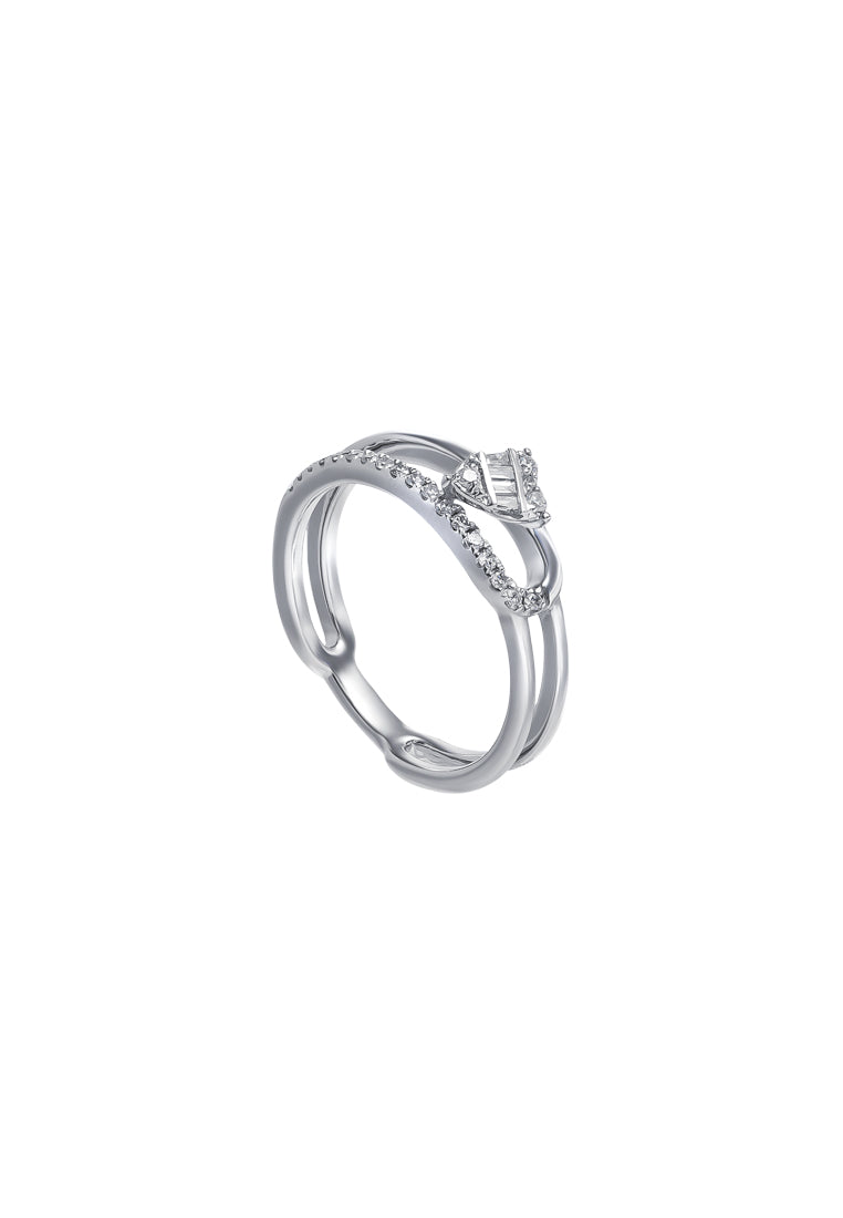 TOMEI Loving U Diamond Ring, White Gold 585