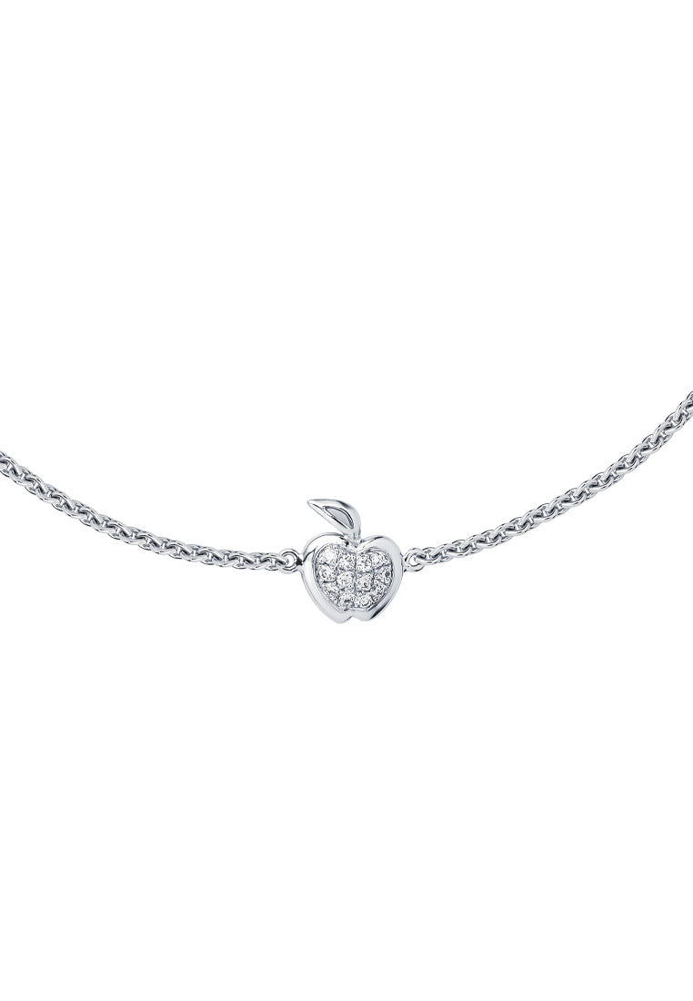 TOMEI Twinkling Apple Diamond Bracelet, White Gold 750