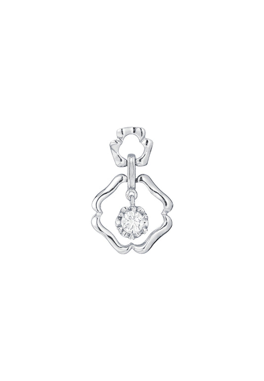 TOMEI Spiritual Flower Diamond Pendant, White Gold 375