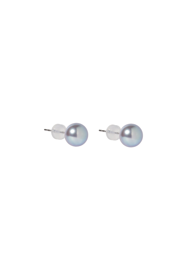TOMEI Akoya Pearl 7mm Earrings,White Gold 750
