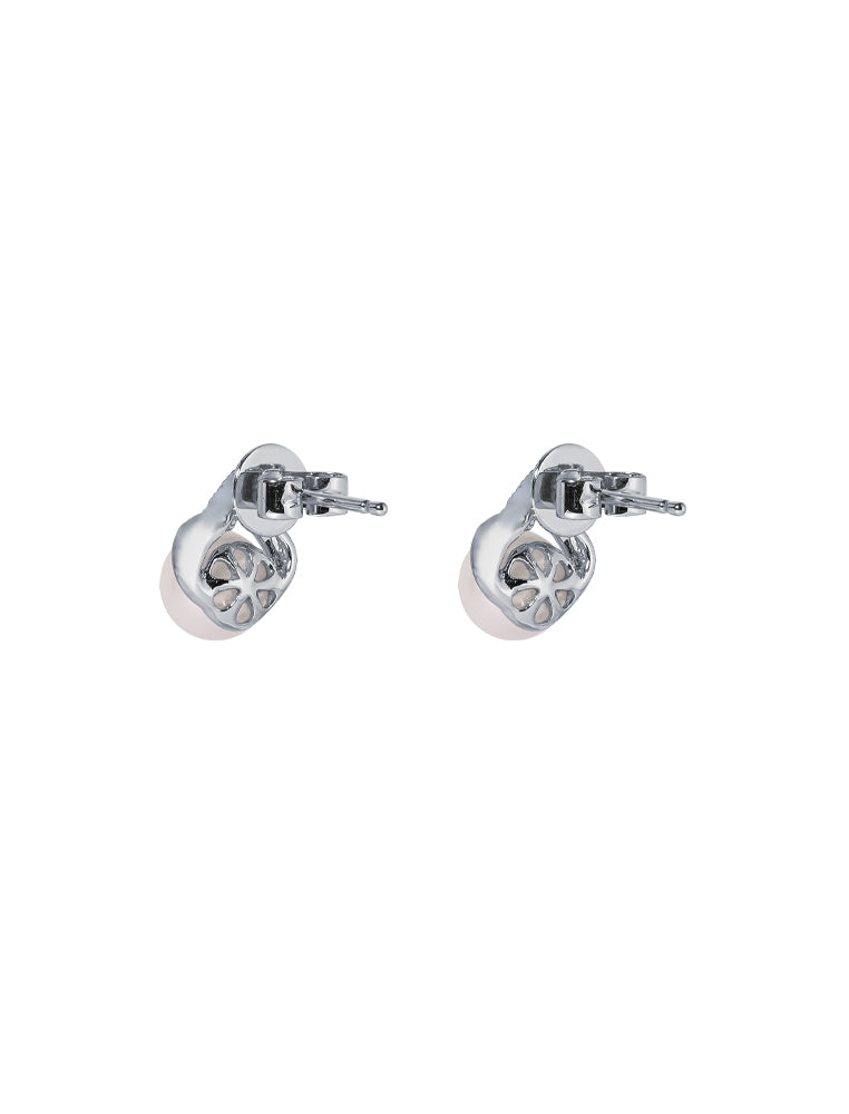 TOMEI Pure Love Pearl Earrings, White Gold 585