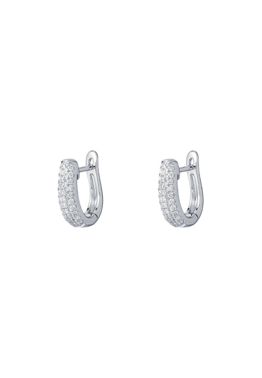 TOMEI Loop Earrings, Diamond White Gold 585
