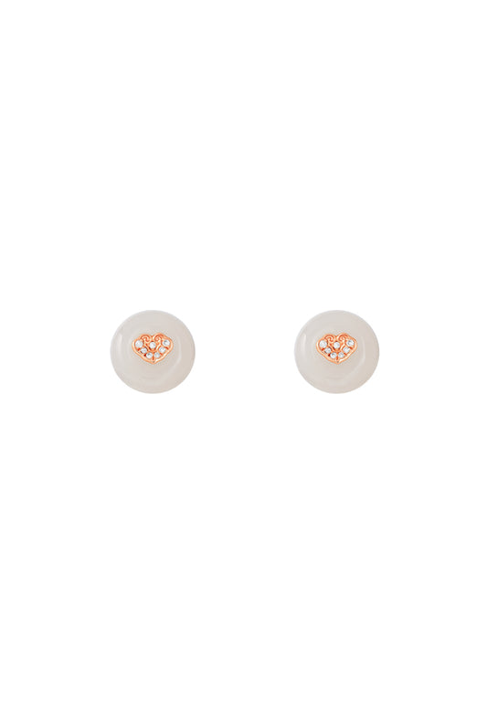 TOMEI Nephrite Collection Earrings, Rose Gold 750