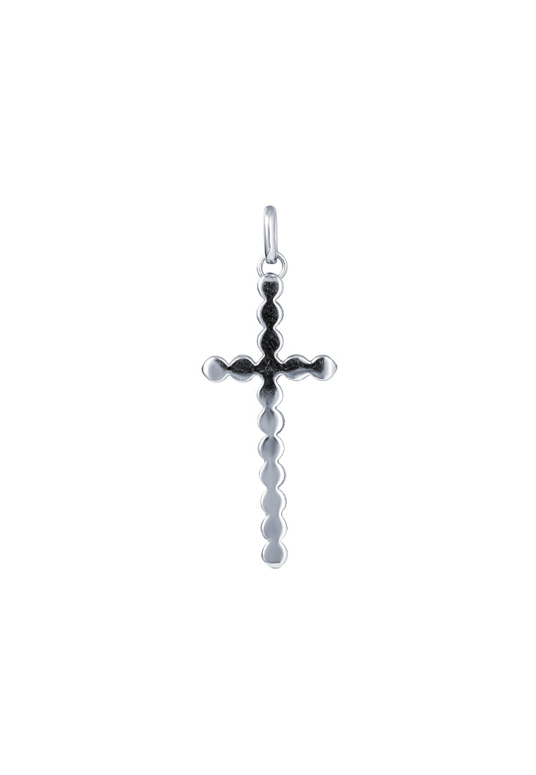 TOMEI Cross Pendant, White Gold 375