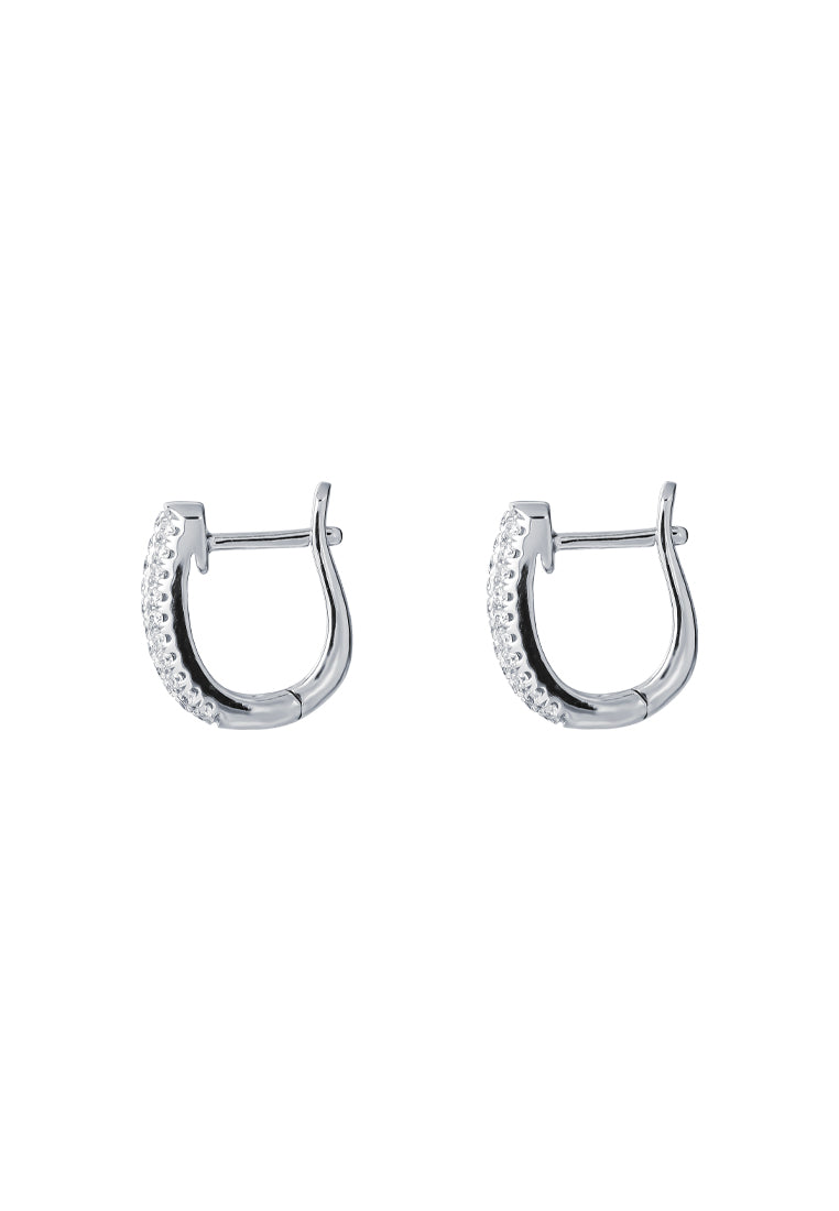 TOMEI Loop Earrings, Diamond White Gold 585