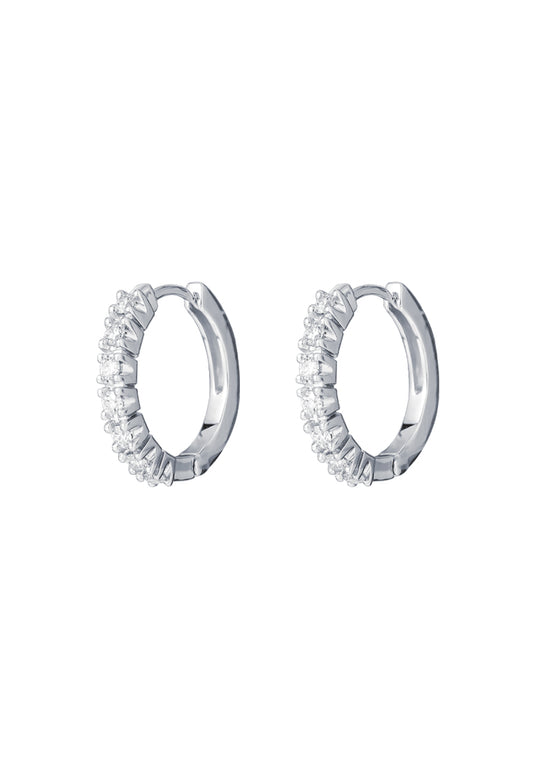 TOMEI Eternity Diamond Earrings, White Gold 750