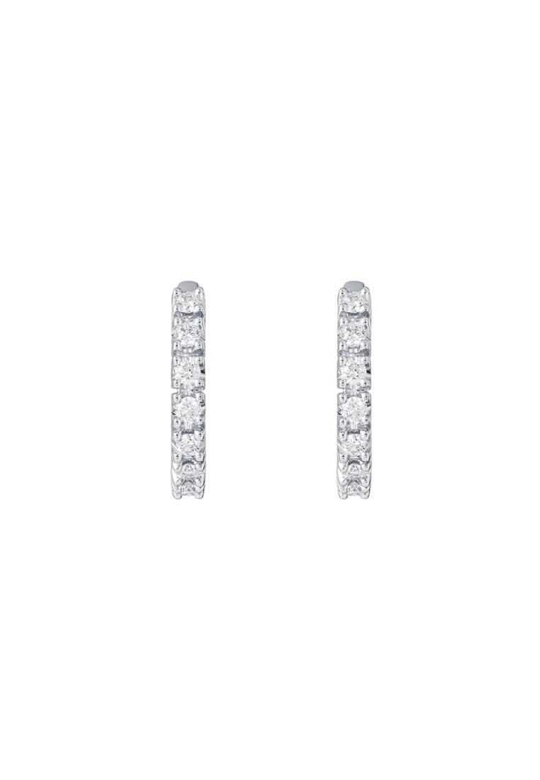 TOMEI Eternity Diamond Earrings, White Gold 750