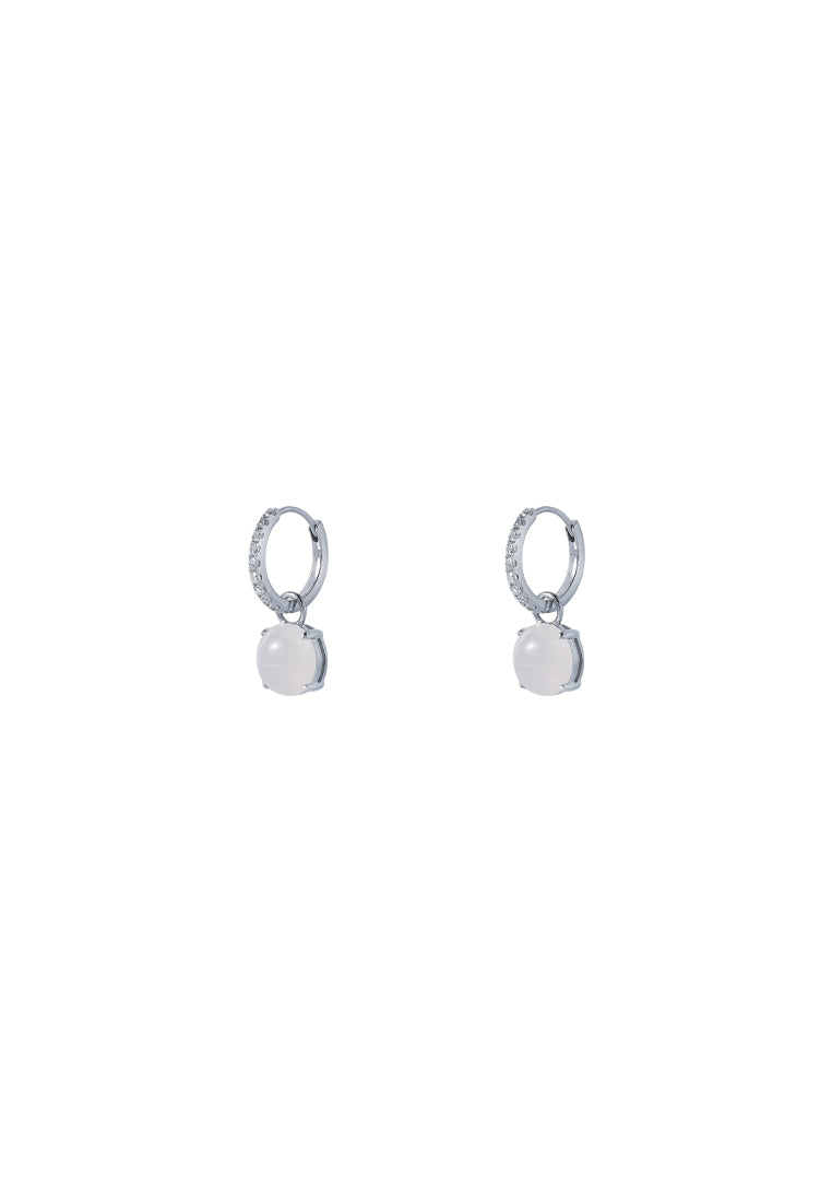 TOMEI Jade Earrings, White Gold 750