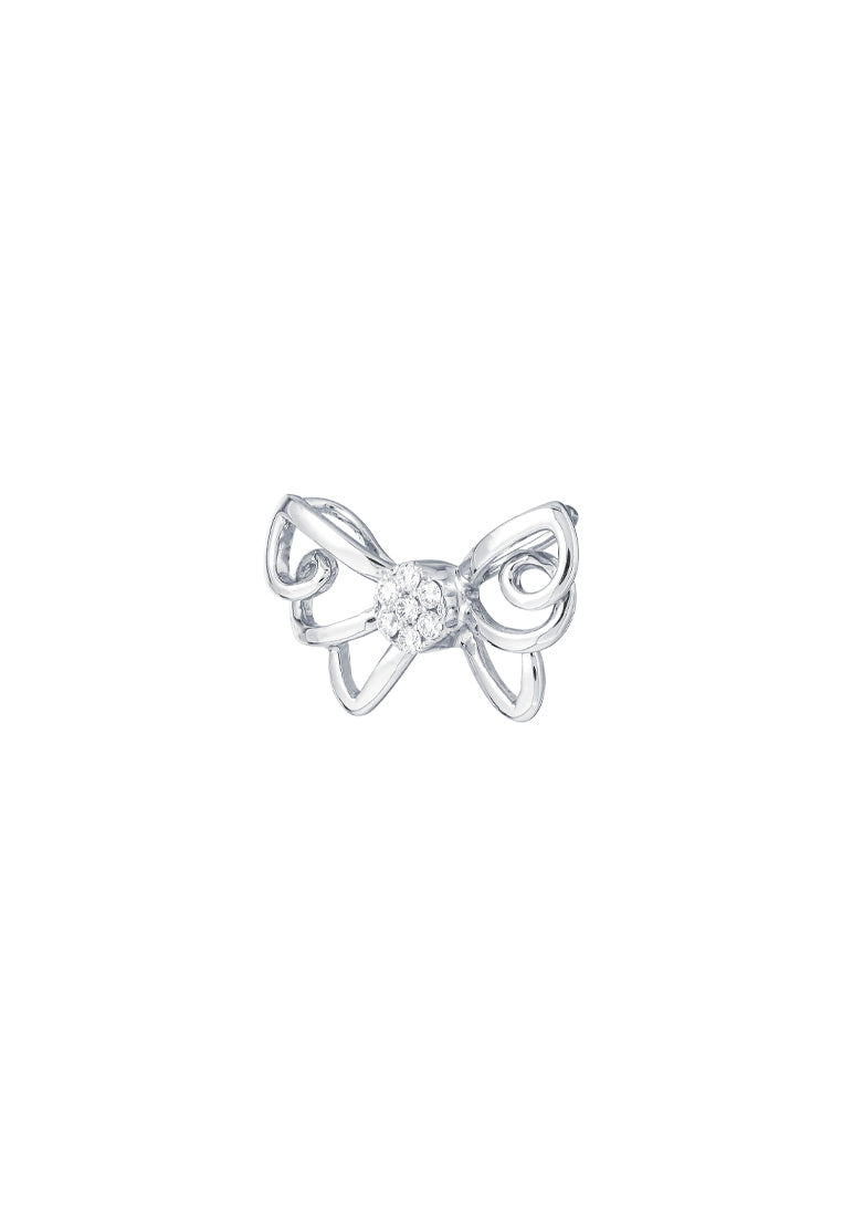 TOMEI Butterfly Diamond Pendant, White Gold 375