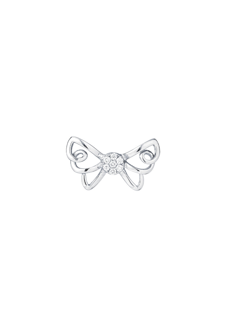 TOMEI Butterfly Diamond Pendant, White Gold 375
