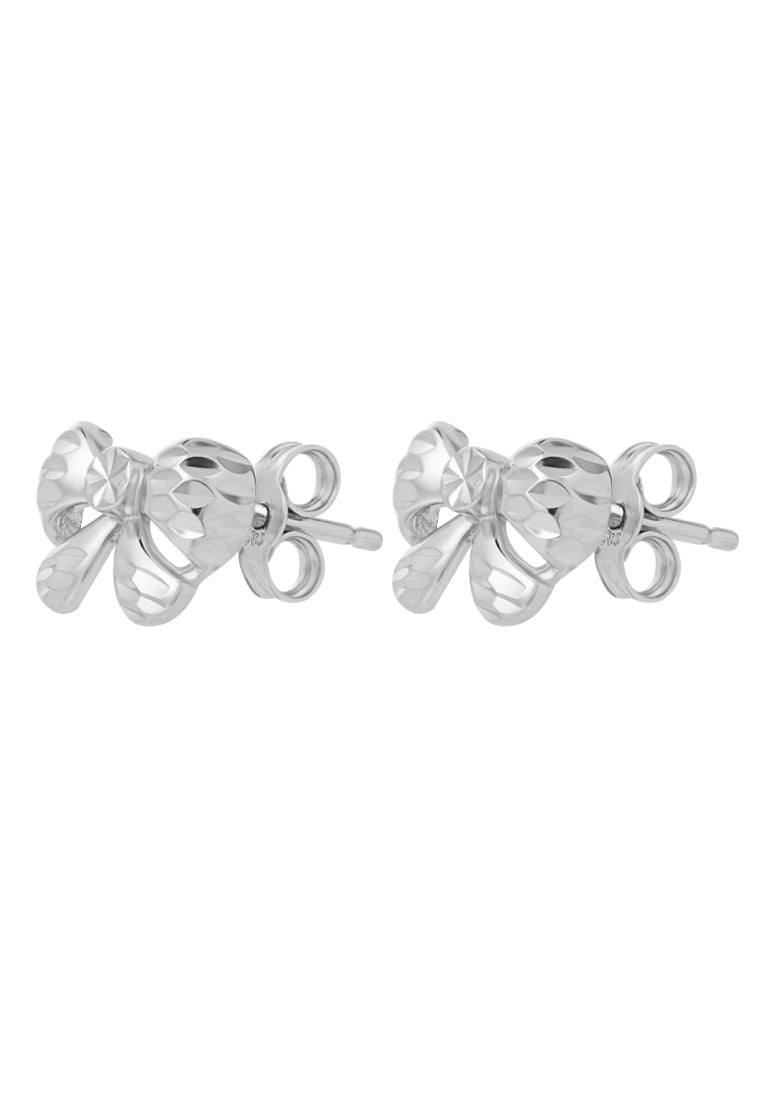 TOMEI Ribbon Earrings, White Gold 585