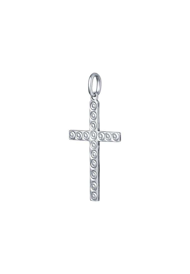 TOMEI Cross Pendant, White Gold 375