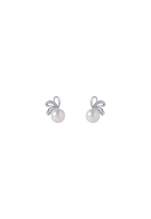 TOMEI Pearl Earrings, White Gold 585