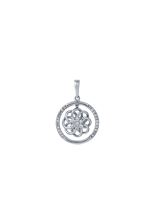 TOMEI Diamond Pendant, White Gold 750