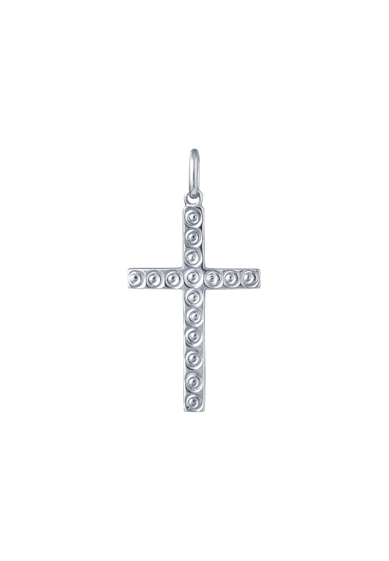 TOMEI Cross Pendant, White Gold 375