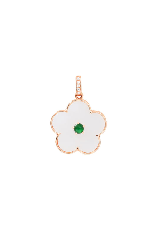 TOMEI Nephrite Collection Pendant, Rose Gold 750