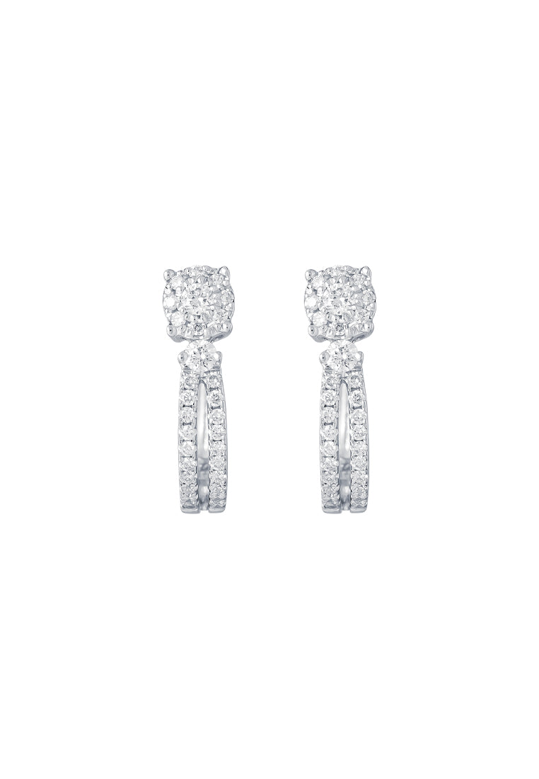 TOMEI Diamond Earrings, White Gold 750