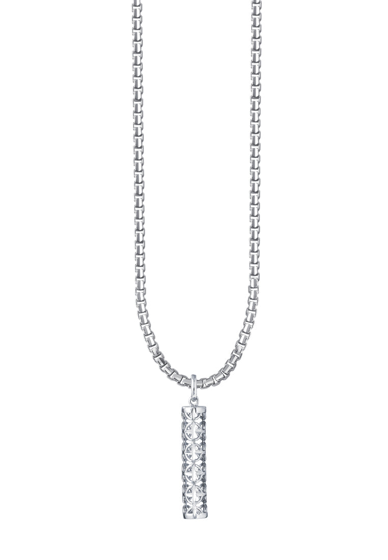 TOMEI Cylinder Pendant, White Gold 375