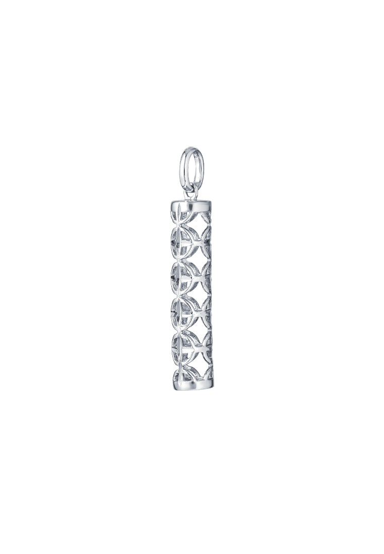 TOMEI Cylinder Pendant, White Gold 375