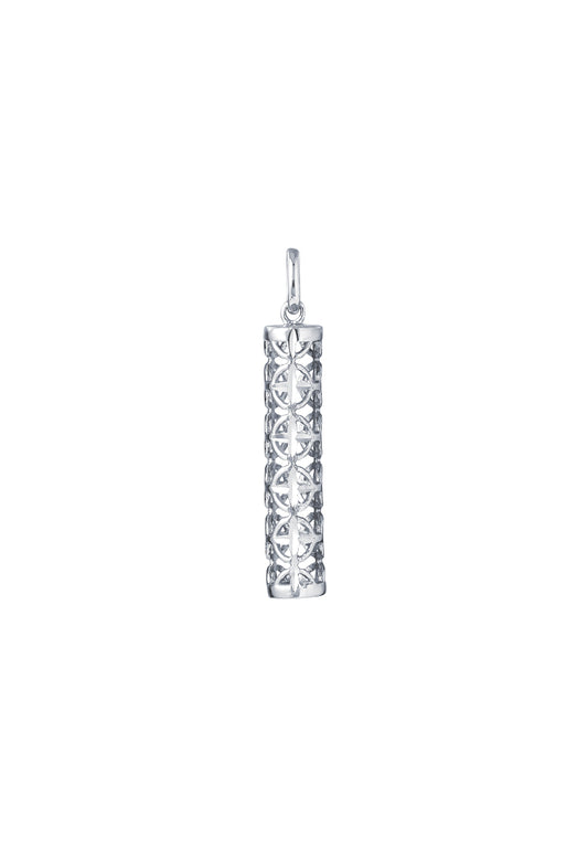 TOMEI Cylinder Pendant, White Gold 375