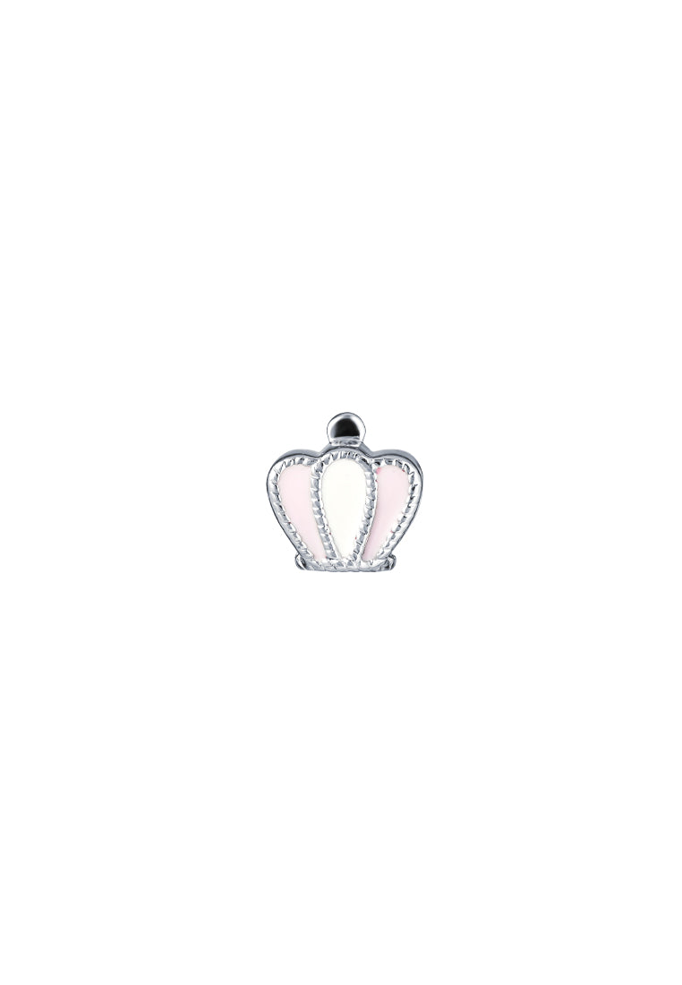 Tomei Regally Rouge Crown Charm,White Gold 585