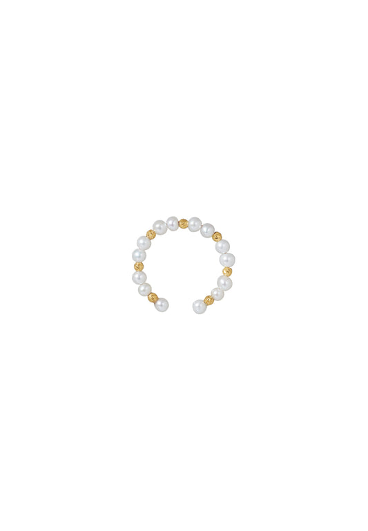 TOMEI Minimalist Pearl Ring, Yellow Gold 750