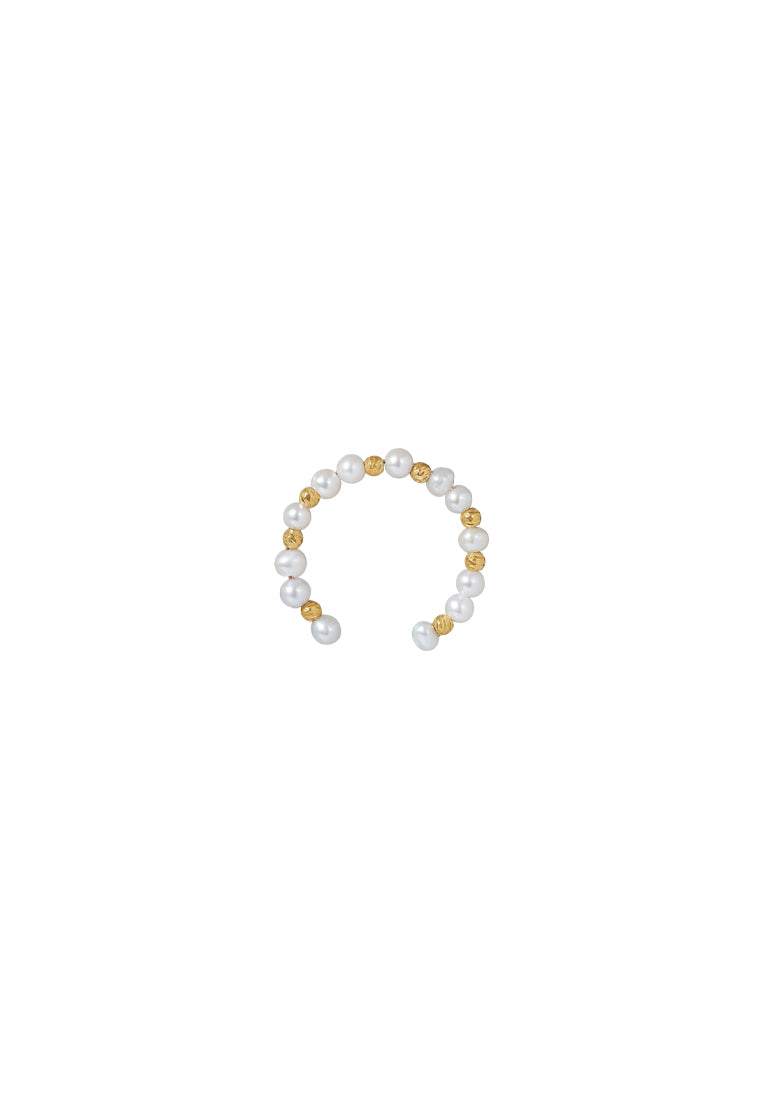 TOMEI Minimalist Pearl Ring, Yellow Gold 750