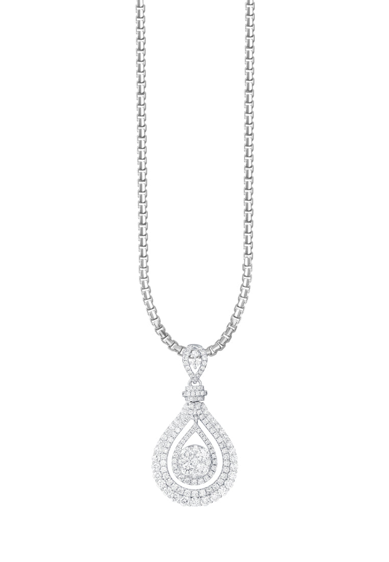 TOMEI Droplet Pendant, Diamond White Gold 750